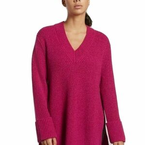 Athleta Fuchsia V-Neck Sweater